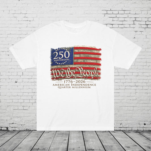 America 250 Patriotic Flag T-Shirt | USA 250th Anniversary 1776–2026 Independence Day Tee