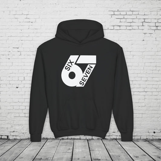 Kids 6 7 Hoodie | Modern Bold Number Graphic | SIX SEVEN Minimalist Hoodie for Boys Girls | Birthday Gift | Cool Number Shirt Style