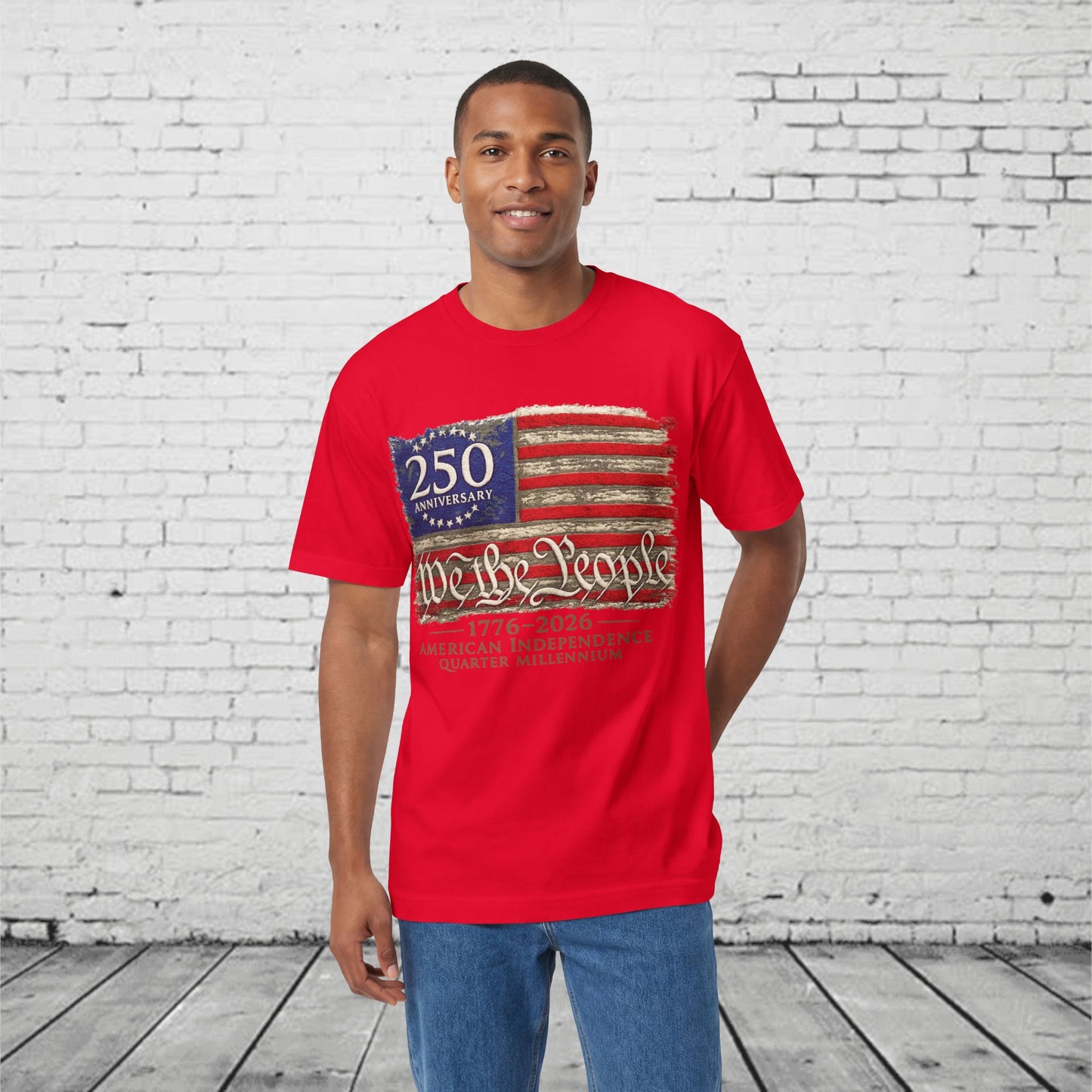 America 250 Patriotic Flag T-Shirt | USA 250th Anniversary 1776–2026 Independence Day Tee