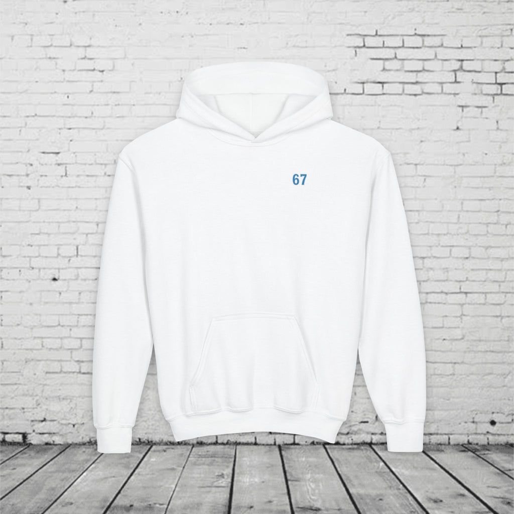 6 7 Kids Hoodie | Charlotte Hornets Blue Number Hoodie | Youth Sports Team Style Sweatshirt | Bold Blue 6 7 Hoodie for Boys & Girls
