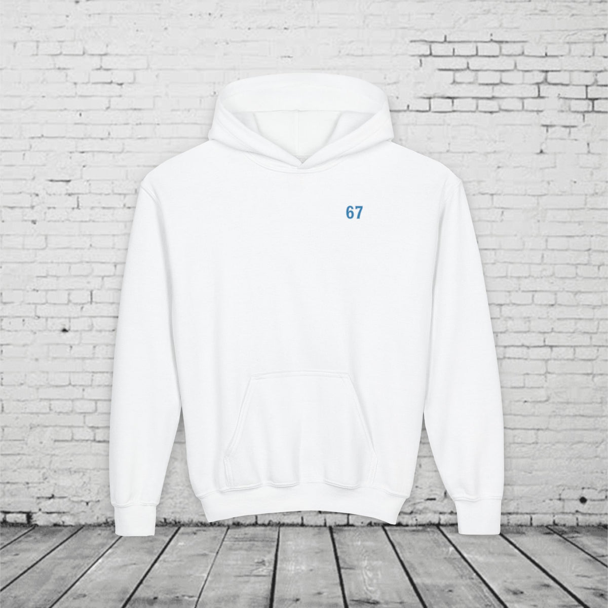 6 7 Kids Hoodie | Charlotte Hornets Blue Number Hoodie | Youth Sports Team Style Sweatshirt | Bold Blue 6 7 Hoodie for Boys & Girls