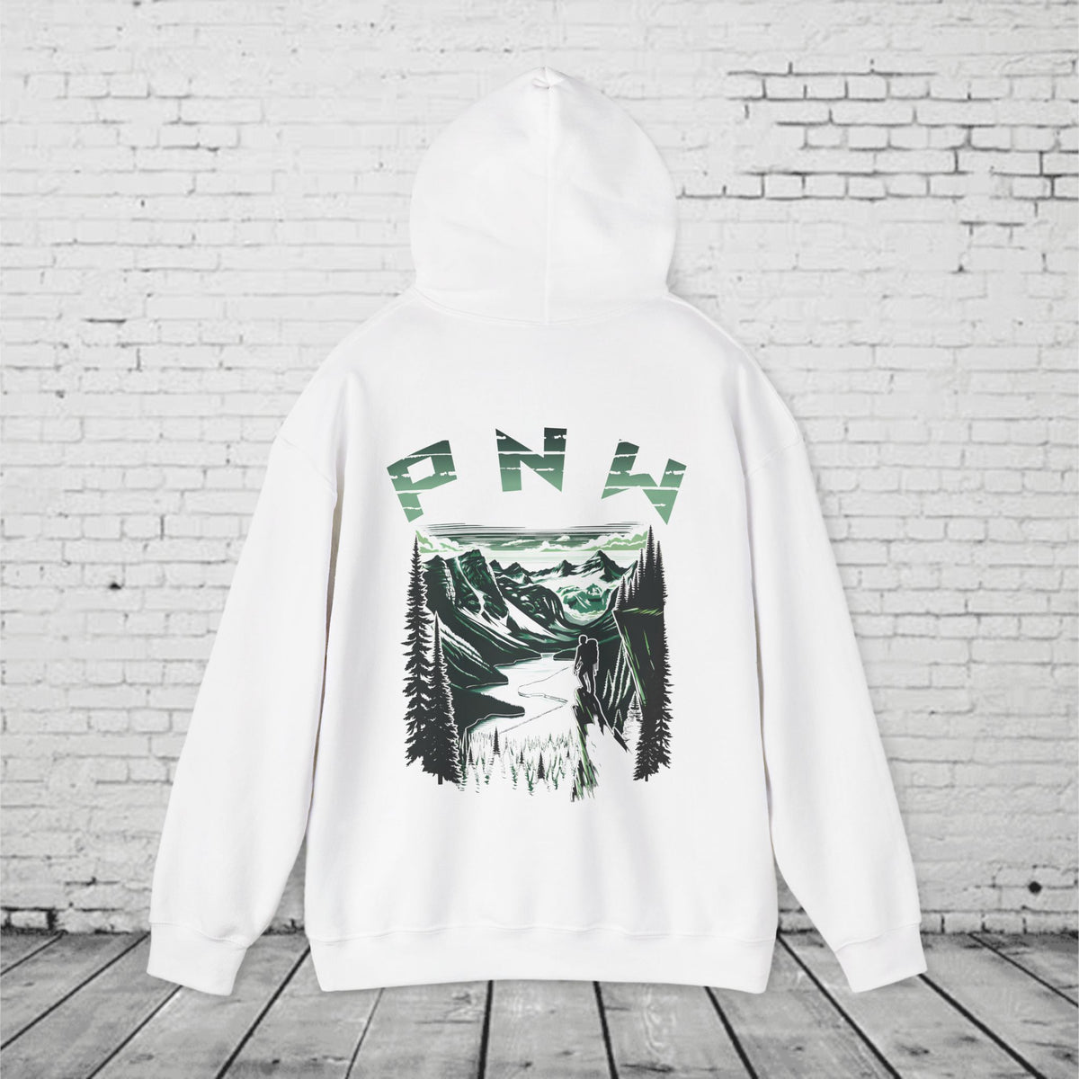 Pacific Northwest Adventure Hoodie – PNW Mountain Climber Graphic Hooded Sweatshirt
