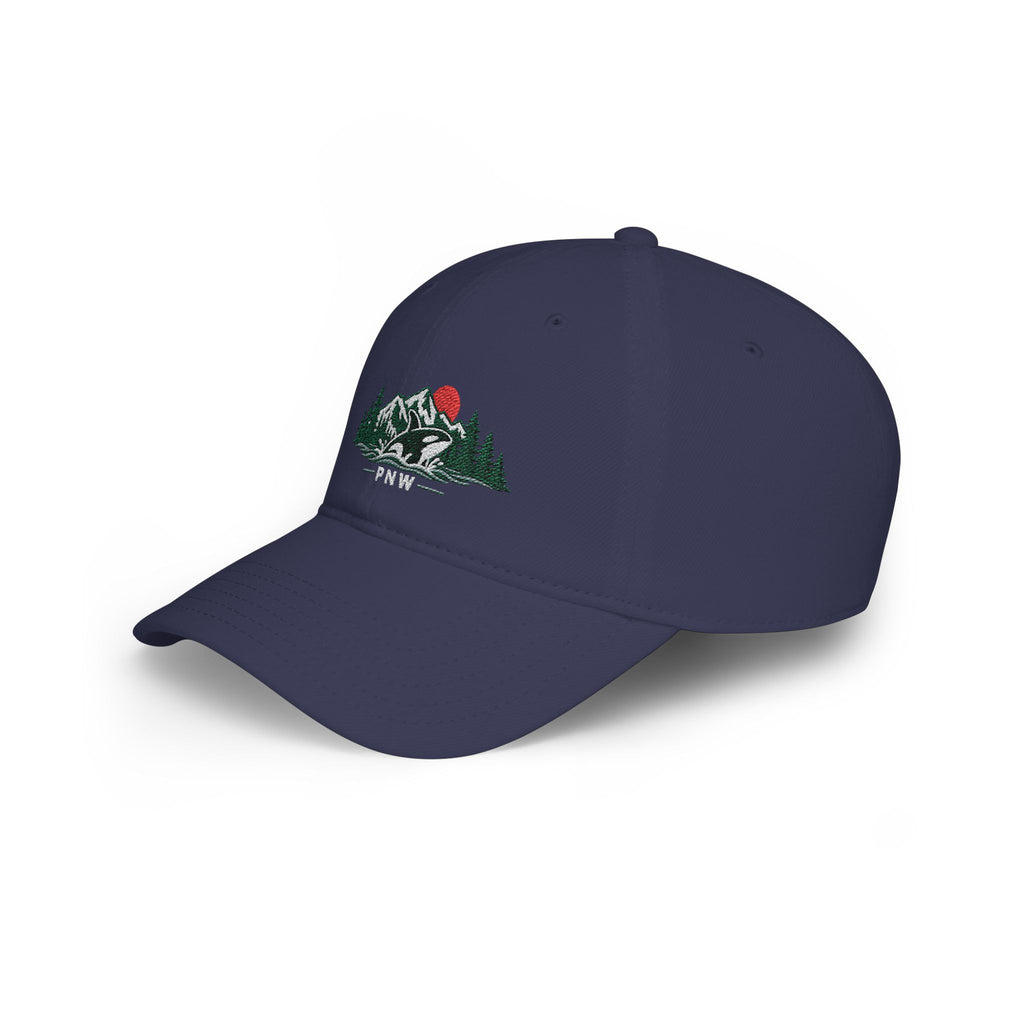 PNW Orca Embroidered Low Profile Cap – Pacific Northwest Mountain & Ocean Dad Hat