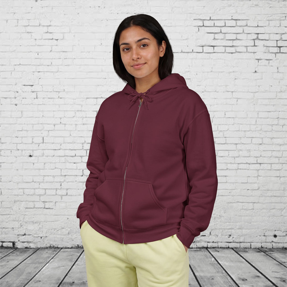 PNW Wilderness Supply Full-Zip Hoodie – Pacific Northwest Outdoor Adventure Back Graphic