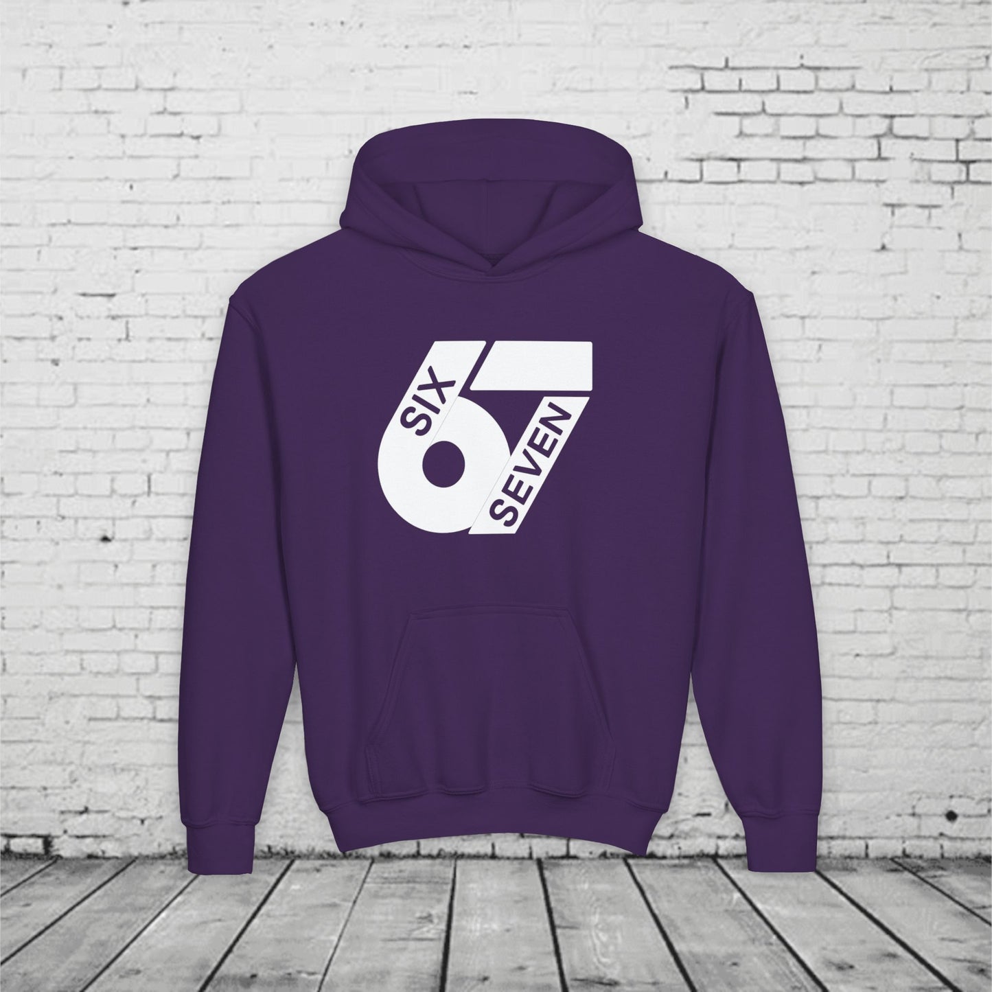 Kids 6 7 Hoodie | Modern Bold Number Graphic | SIX SEVEN Minimalist Hoodie for Boys Girls | Birthday Gift | Cool Number Shirt Style