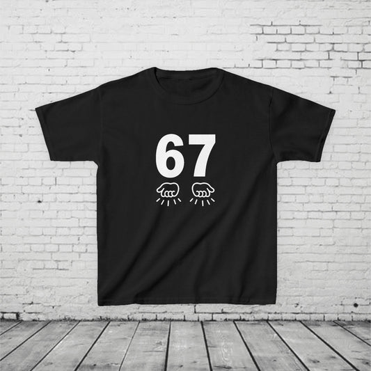 6 7 Kids T-Shirt Meme | Viral 67 Trend Hand Motion Graphic | Funny Youth Streetwear Tee | Slang Shirt for Boys & Girls