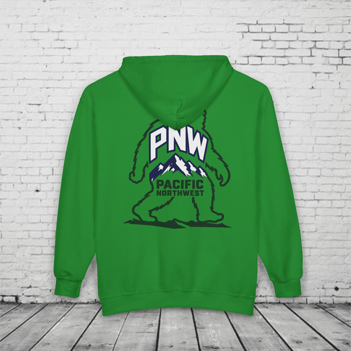 PNW Sasquatch Full Zip Hoodie – Pacific Northwest Bigfoot Mountain Graphic Sweatshirt