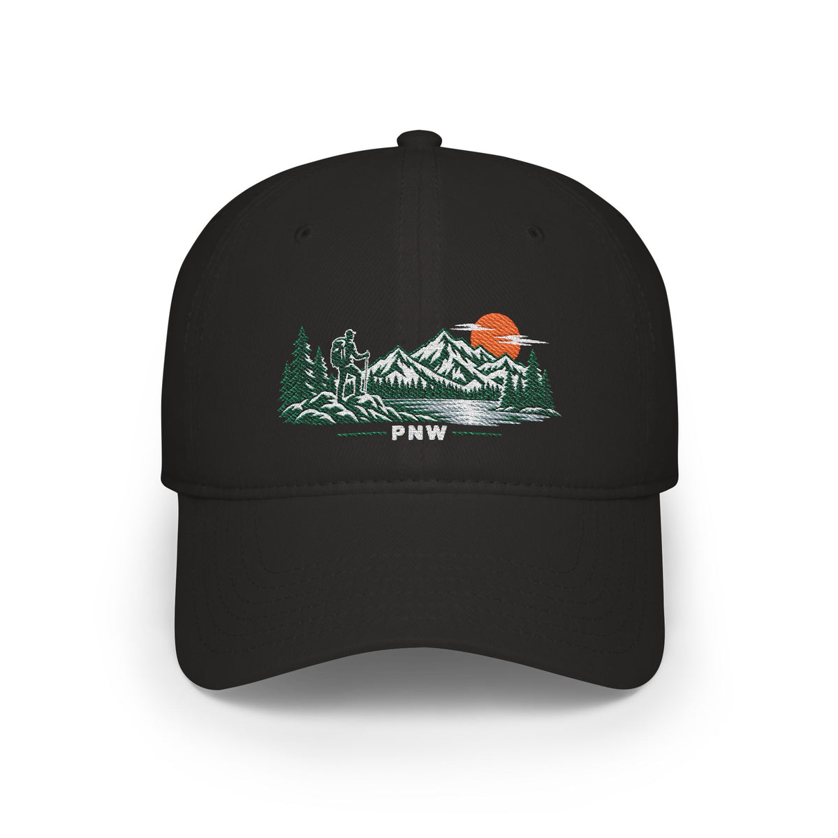 PNW Hiker Embroidered Low Profile Cap – Pacific Northwest Mountain Hiking Dad Hat