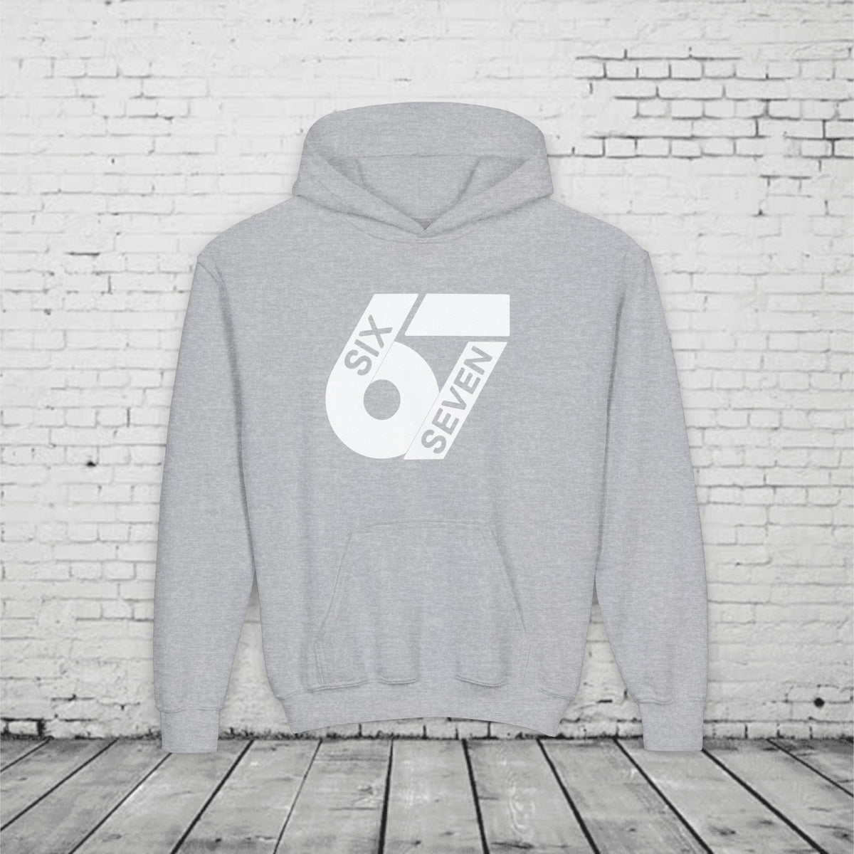 Kids 6 7 Hoodie | Modern Bold Number Graphic | SIX SEVEN Minimalist Hoodie for Boys Girls | Birthday Gift | Cool Number Shirt Style