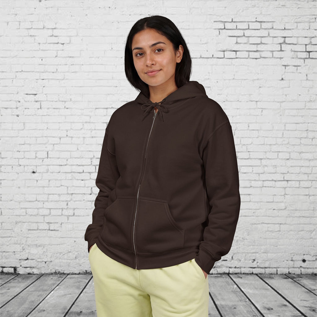 Pacific Northwest Mountain Lake Full-Zip Hoodie – PNW Evergreen Outdoor Back Graphic