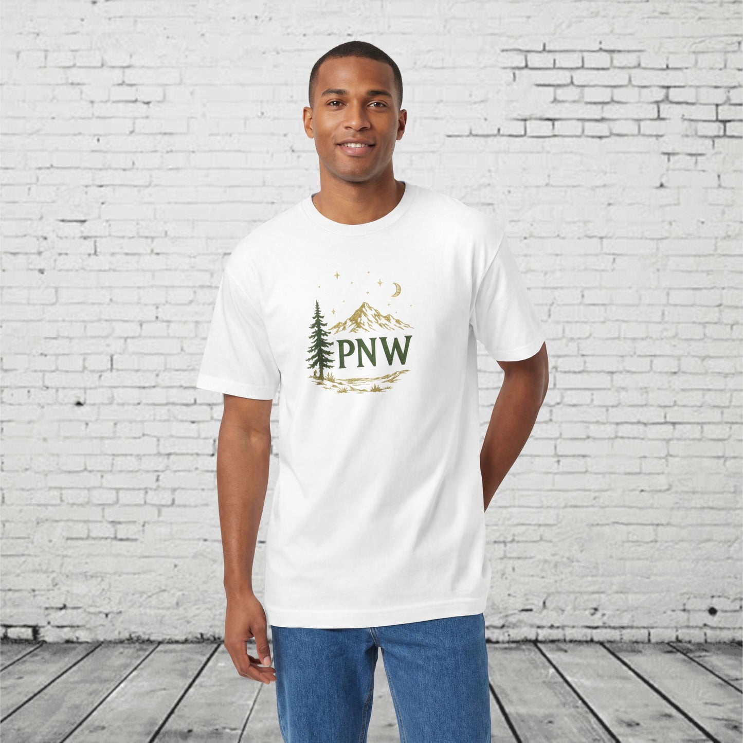 PNW Mountain & Pine Tree Tee | Pacific Northwest Sasquatch Adventure Shirt