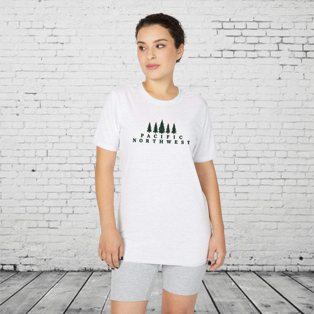 Pacific Northwest Evergreen Sasquatch T-Shirt – Minimalist PNW Forest Tee