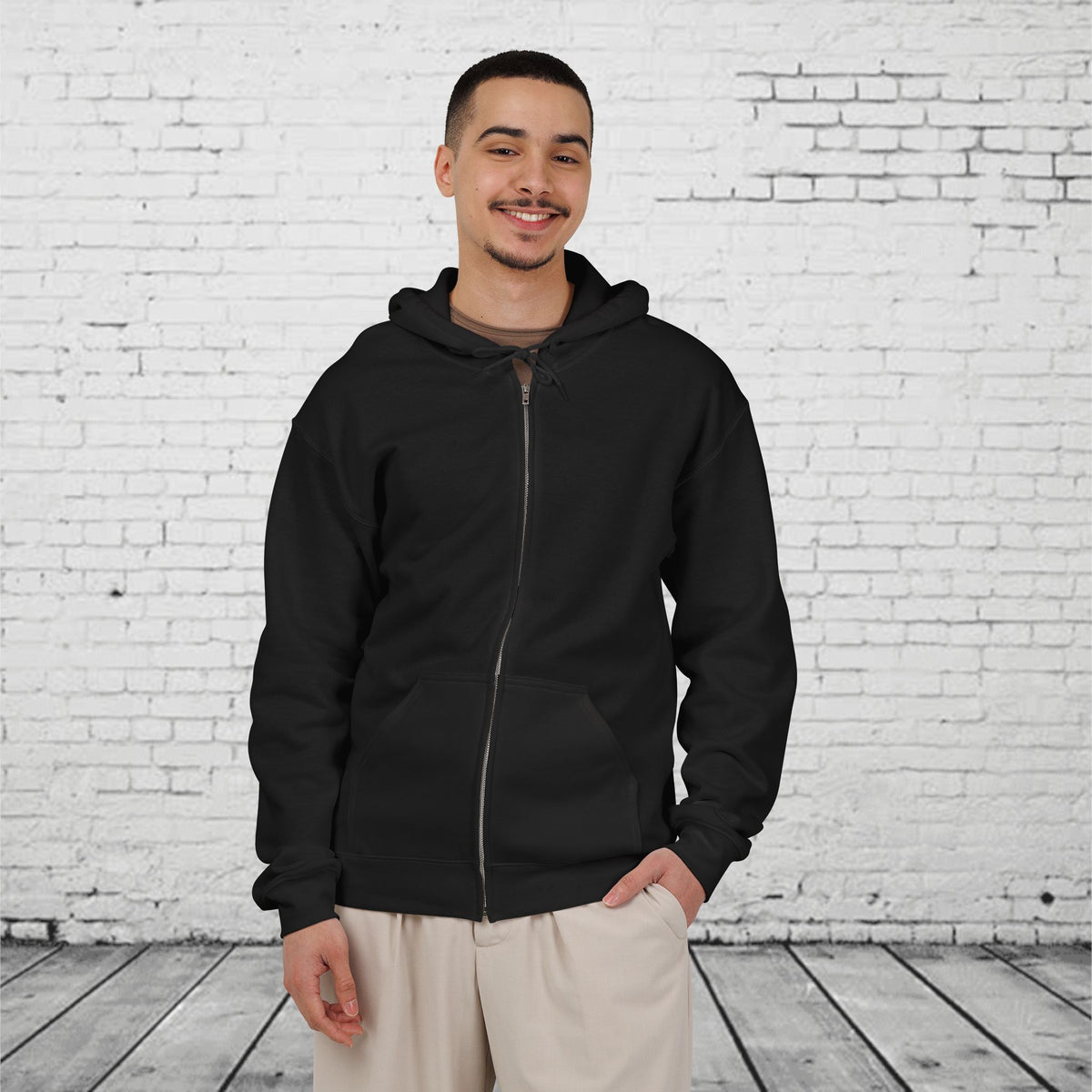 Cascade Trail Co. Full-Zip Hoodie – PNW Mountain Hiker Outdoor Back Graphic