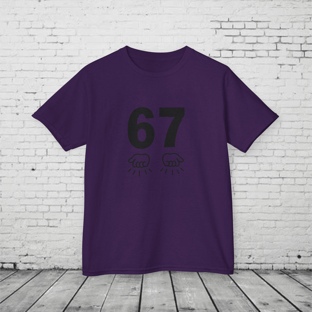 6 7 Kids T-Shirt Meme | Viral 67 Trend Hand Motion Graphic | Funny Youth Streetwear Tee | Slang Shirt for Boys & Girls