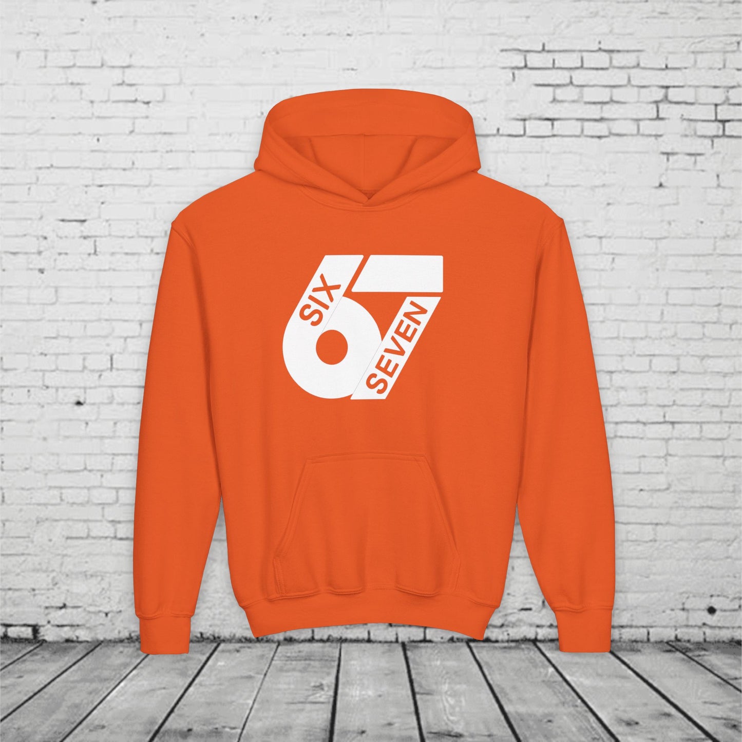 Kids 6 7 Hoodie | Modern Bold Number Graphic | SIX SEVEN Minimalist Hoodie for Boys Girls | Birthday Gift | Cool Number Shirt Style
