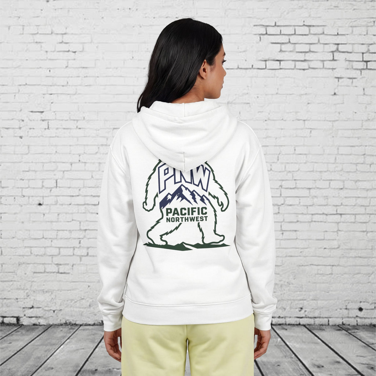 PNW Sasquatch Full Zip Hoodie – Pacific Northwest Bigfoot Mountain Graphic Sweatshirt