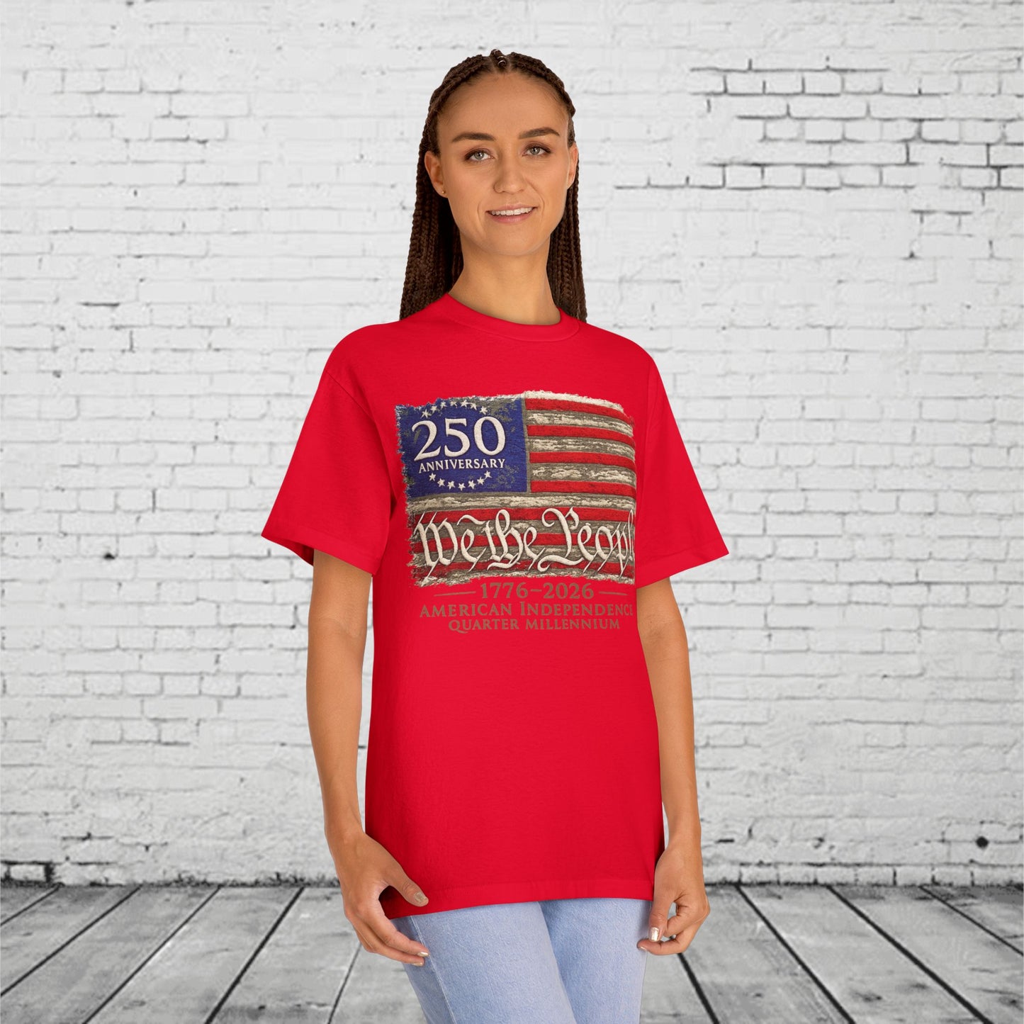 America 250 Patriotic Flag T-Shirt | USA 250th Anniversary 1776–2026 Independence Day Tee