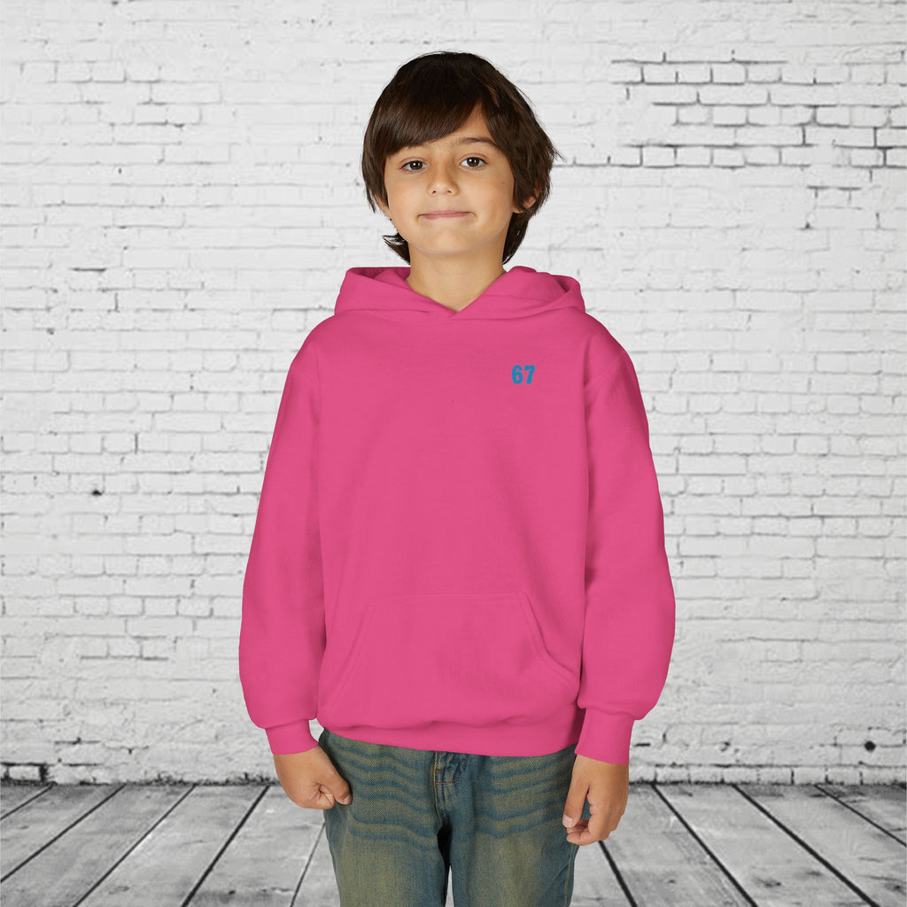 6 7 Kids Hoodie | Charlotte Hornets Blue Number Hoodie | Youth Sports Team Style Sweatshirt | Bold Blue 6 7 Hoodie for Boys & Girls