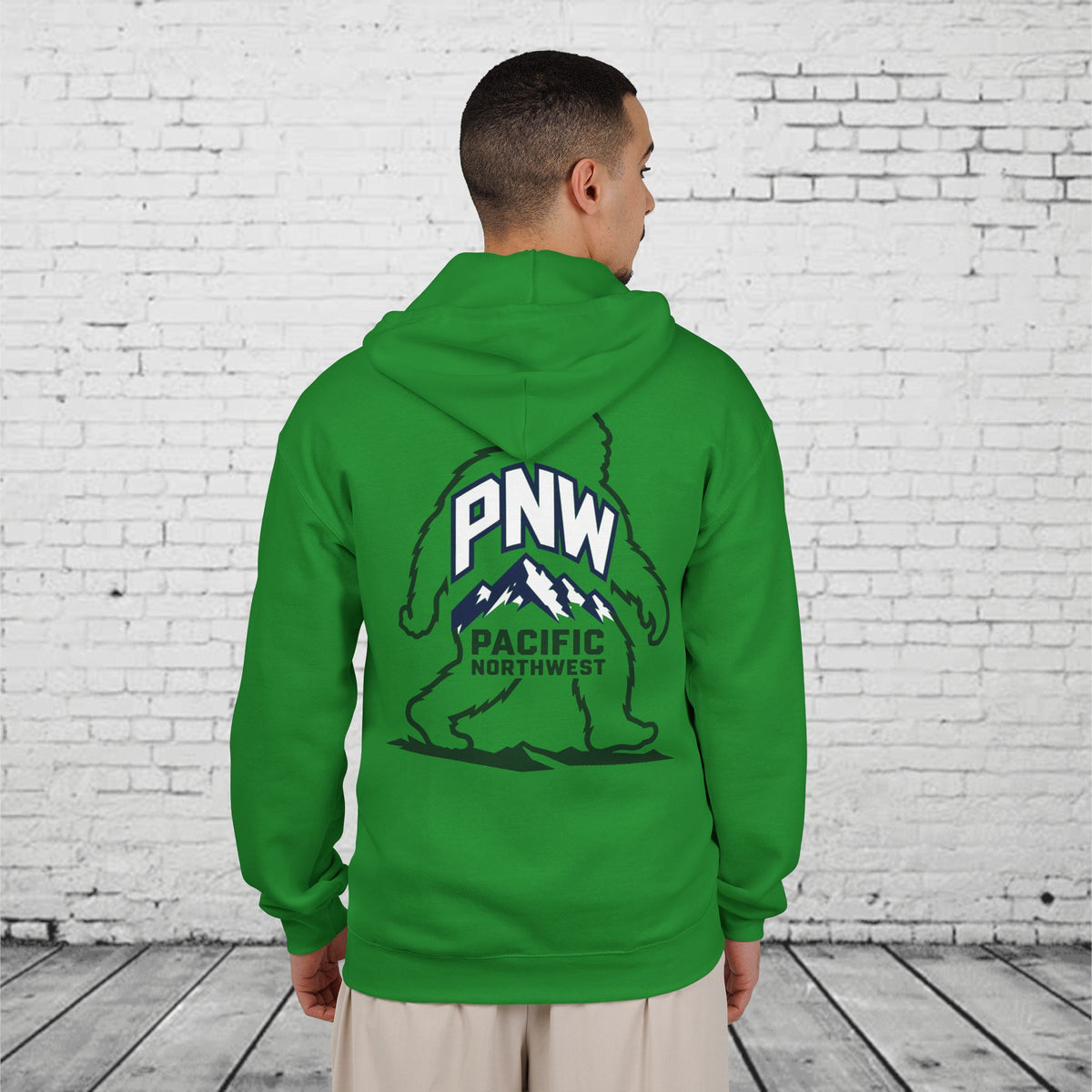 PNW Sasquatch Full Zip Hoodie – Pacific Northwest Bigfoot Mountain Graphic Sweatshirt