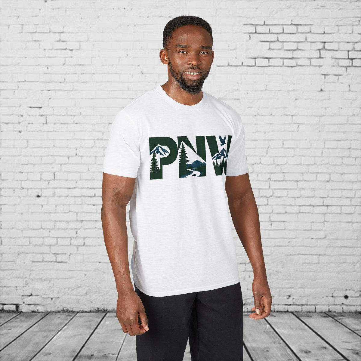 PNW Performance T-Shirt | Pacific Northwest Mountain & Evergreen Moisture-Wicking Athletic Tee