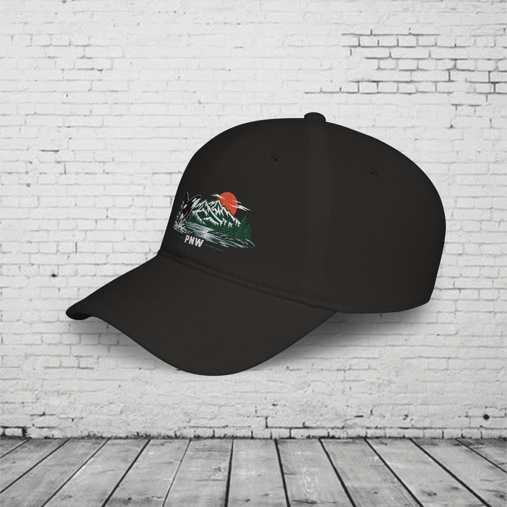 PNW Breaching Orca Embroidered Low Profile Cap – Pacific Northwest Mountain & Ocean Hat