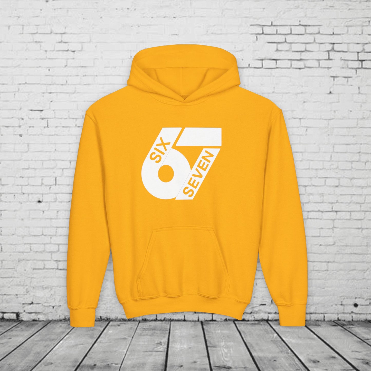 Kids 6 7 Hoodie | Modern Bold Number Graphic | SIX SEVEN Minimalist Hoodie for Boys Girls | Birthday Gift | Cool Number Shirt Style