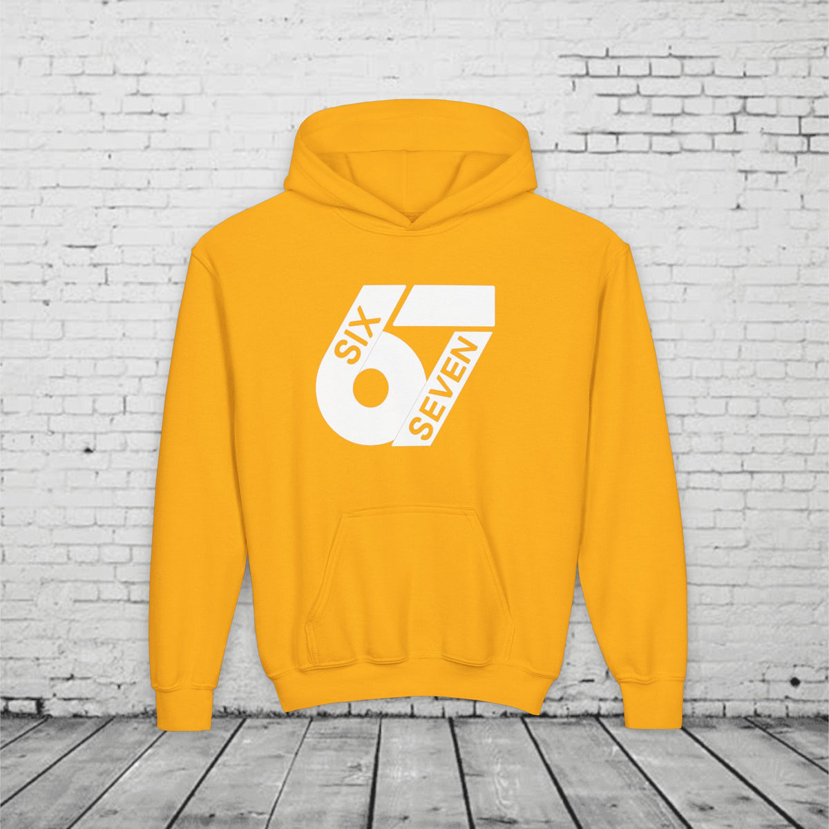 Kids 6 7 Hoodie | Modern Bold Number Graphic | SIX SEVEN Minimalist Hoodie for Boys Girls | Birthday Gift | Cool Number Shirt Style