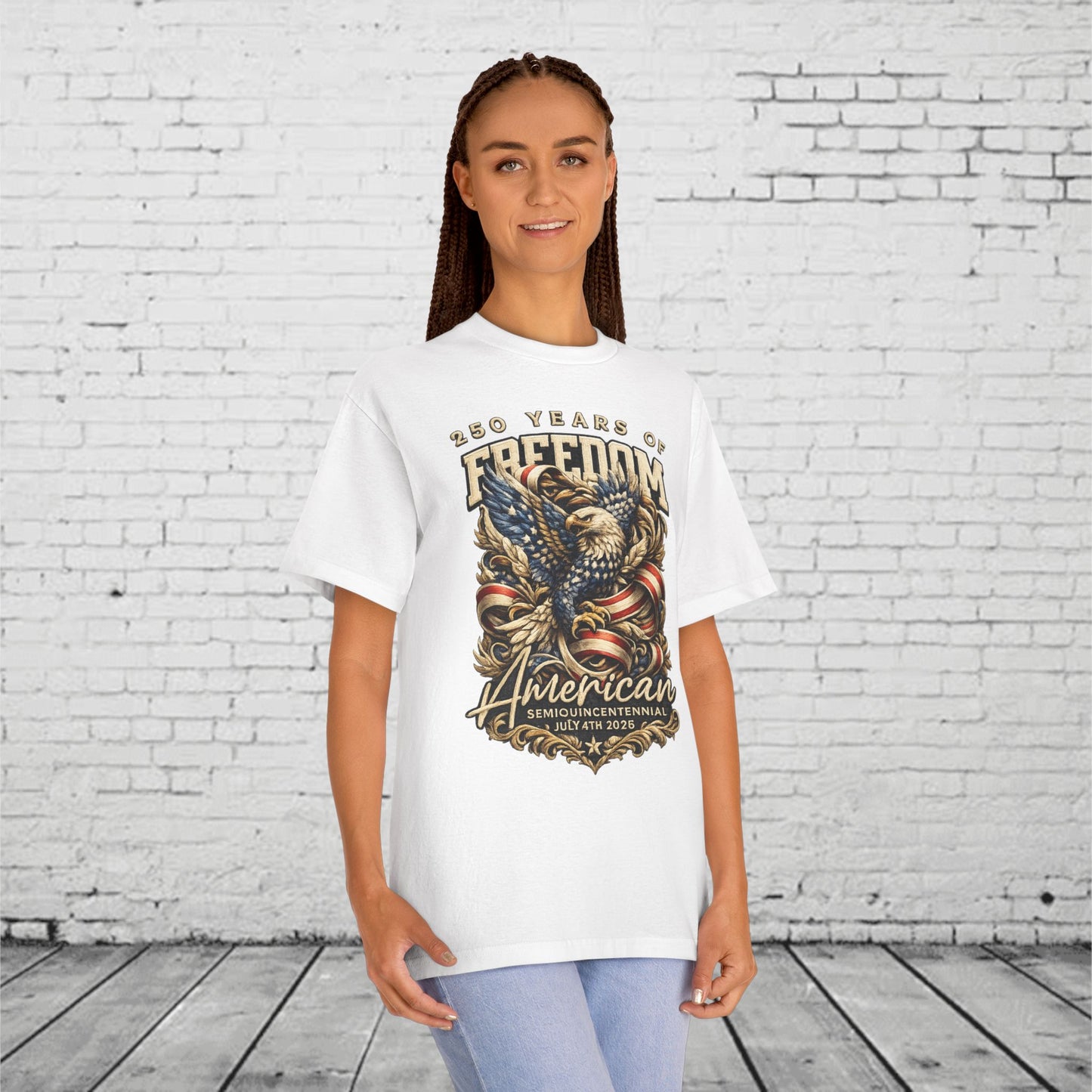 250 Years of Freedom American Eagle Tee | Patriotic July 4th 2026 Semiquincentennial Unisex T-Shirt