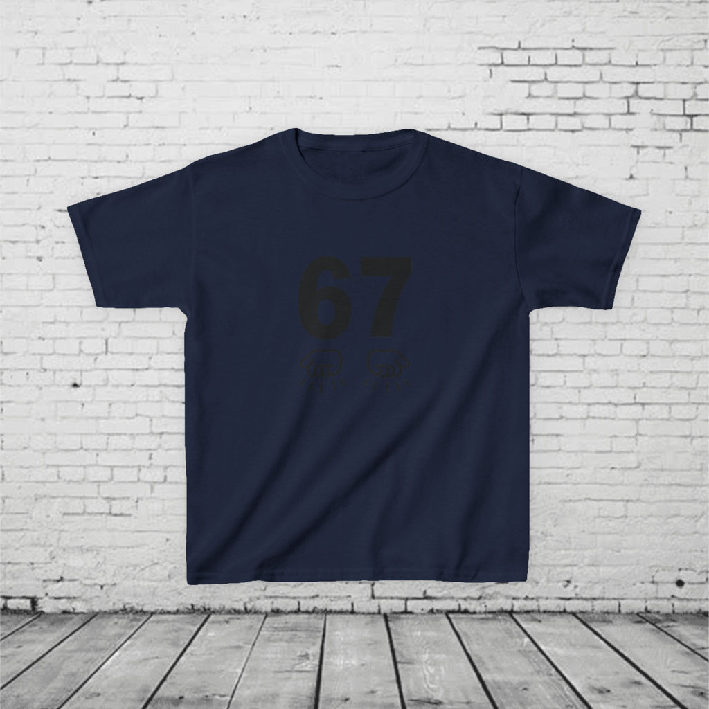 6 7 Kids T-Shirt Meme | Viral 67 Trend Hand Motion Graphic | Funny Youth Streetwear Tee | Slang Shirt for Boys & Girls