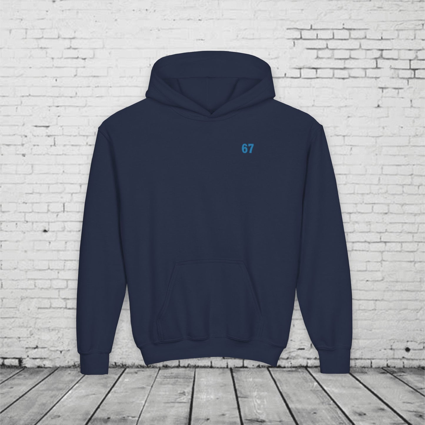 6 7 Kids Hoodie | Charlotte Hornets Blue Number Hoodie | Youth Sports Team Style Sweatshirt | Bold Blue 6 7 Hoodie for Boys & Girls