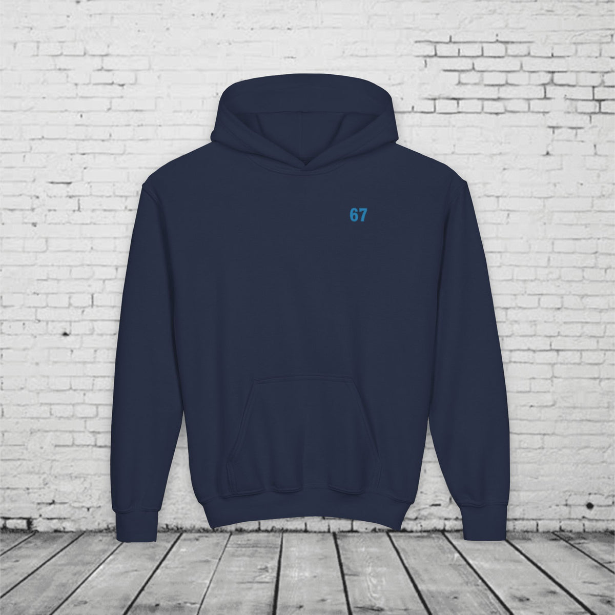 6 7 Kids Hoodie | Charlotte Hornets Blue Number Hoodie | Youth Sports Team Style Sweatshirt | Bold Blue 6 7 Hoodie for Boys & Girls