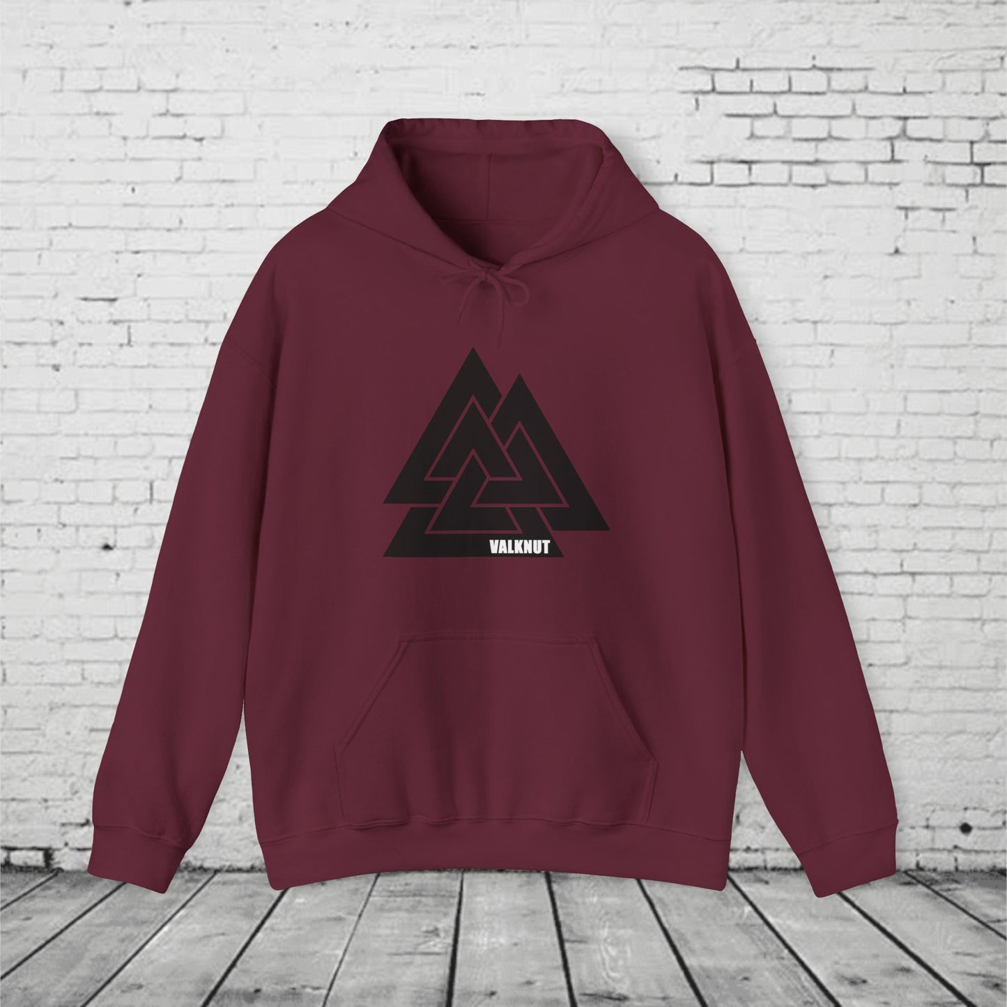 Valknut Symbol Hoodie | Norse Mythology Ancient Knot Design | Viking Rune Graphic Sweatshirt