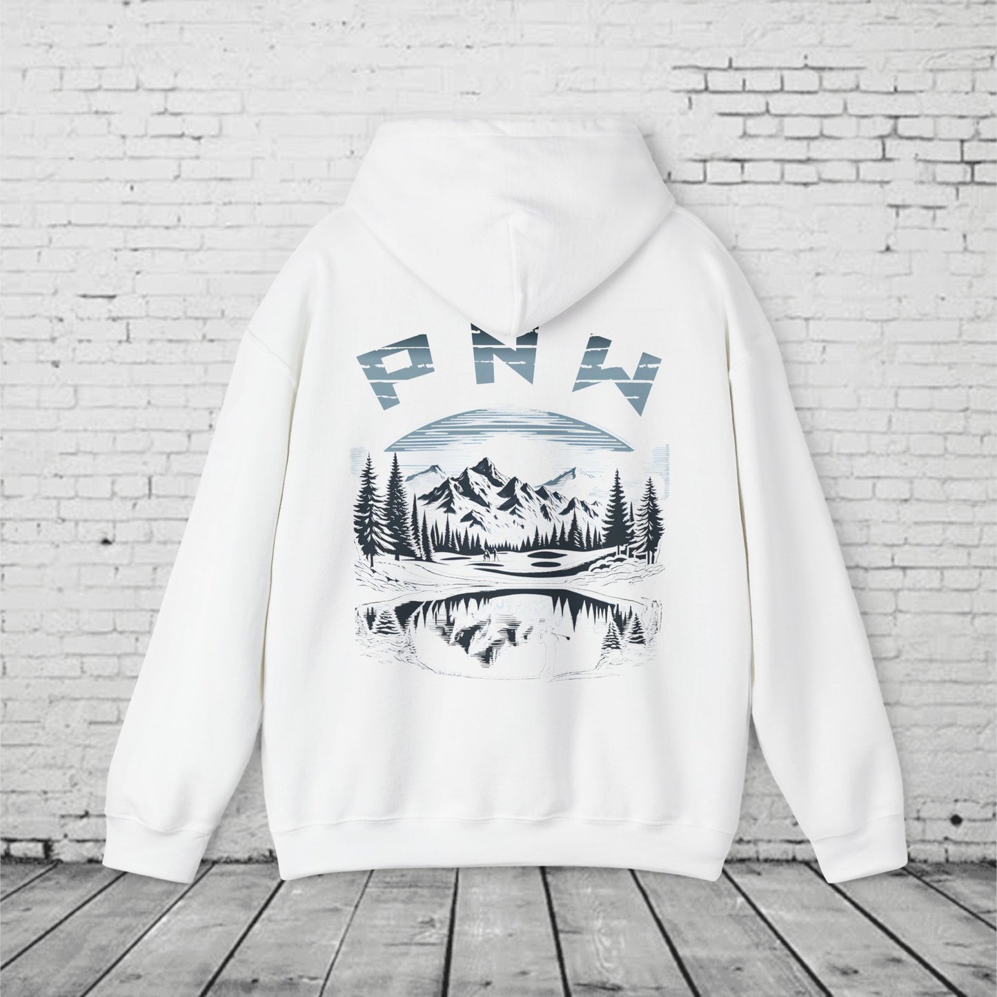 PNW Golf Hoodie – Pacific Northwest Mountain Golf Course Graphic, Vintage Nature Style Unisex Heavy Blend™ Hoodie