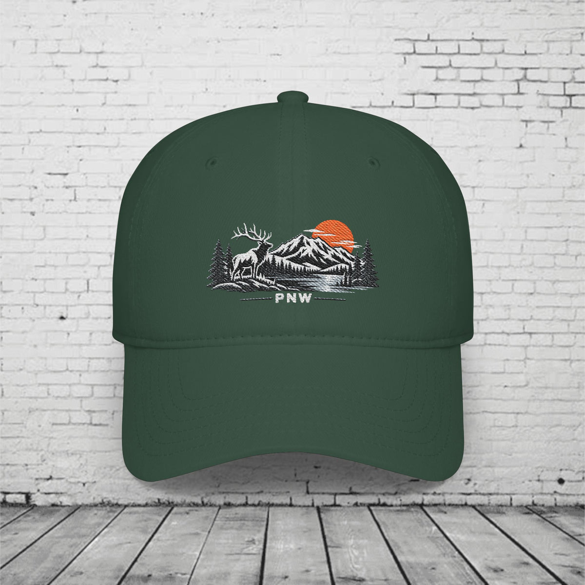 PNW Elk Embroidered Low Profile Cap – Pacific Northwest Mountain Wildlife Dad Hat