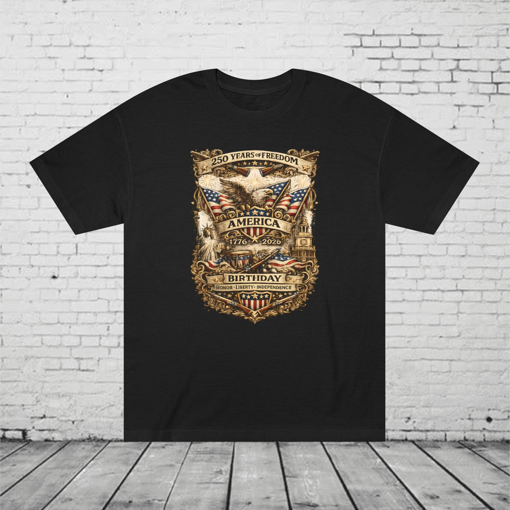 America 250 Birthday Patriotic T-Shirt | 1776–2026 Eagle, Liberty & Independence Graphic Tee | Semiquincentennial Unisex Shirt
