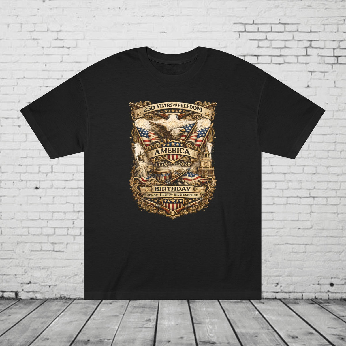 America 250 Birthday Patriotic T-Shirt | 1776–2026 Eagle, Liberty & Independence Graphic Tee | Semiquincentennial Unisex Shirt