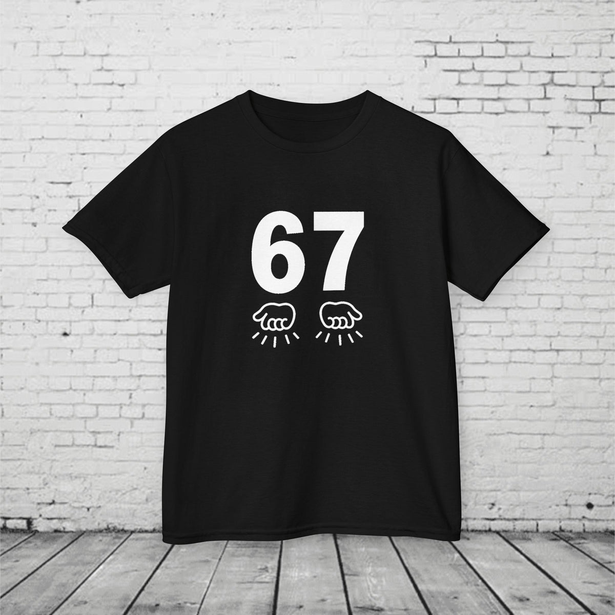 6 7 Kids T-Shirt Meme | Viral 67 Trend Hand Motion Graphic | Funny Youth Streetwear Tee | Slang Shirt for Boys & Girls