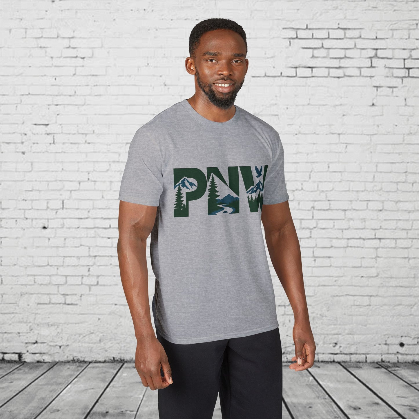 PNW Performance T-Shirt | Pacific Northwest Mountain & Evergreen Moisture-Wicking Athletic Tee