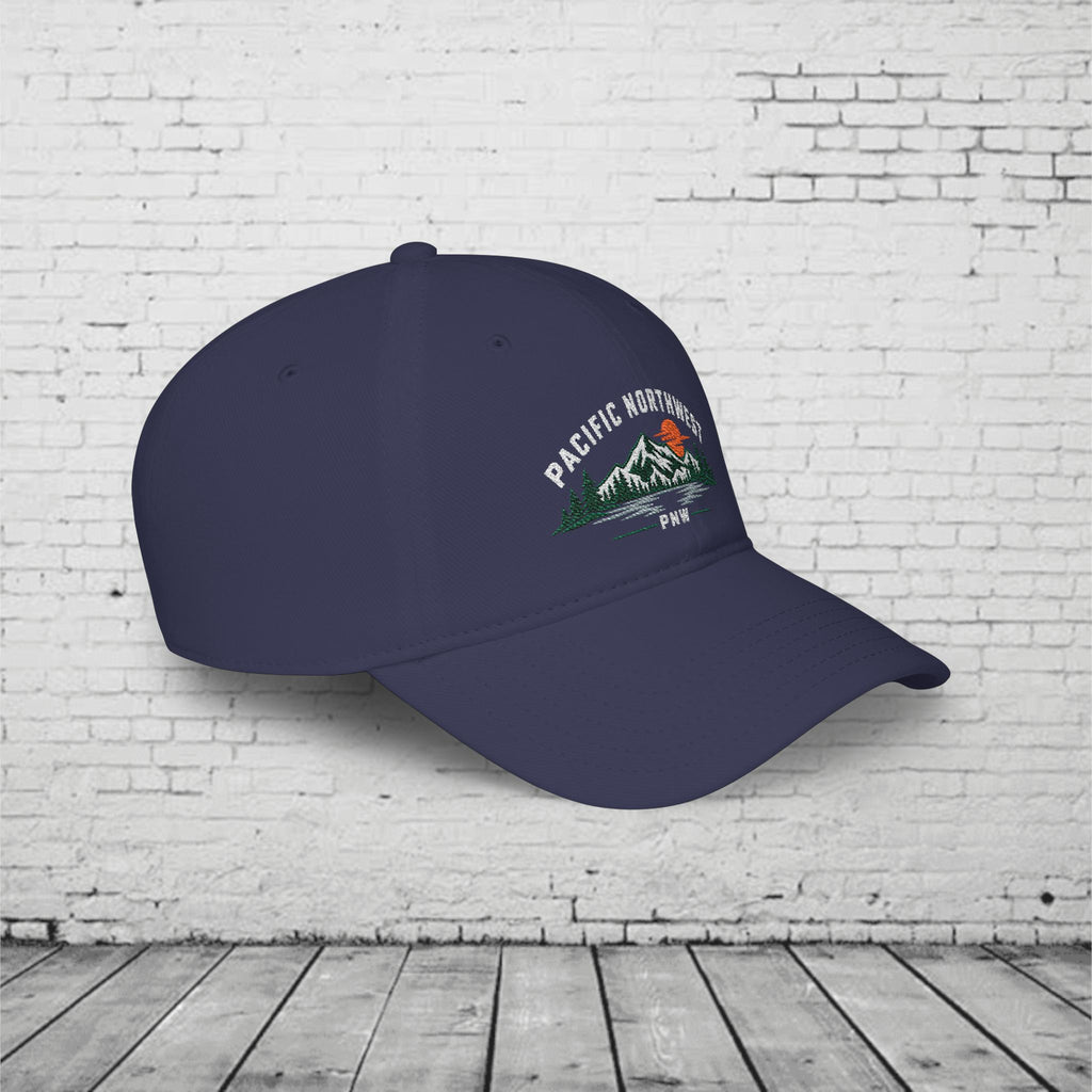 Pacific Northwest Embroidered Low Profile Cap – PNW Mountain & Evergreen Dad Hat