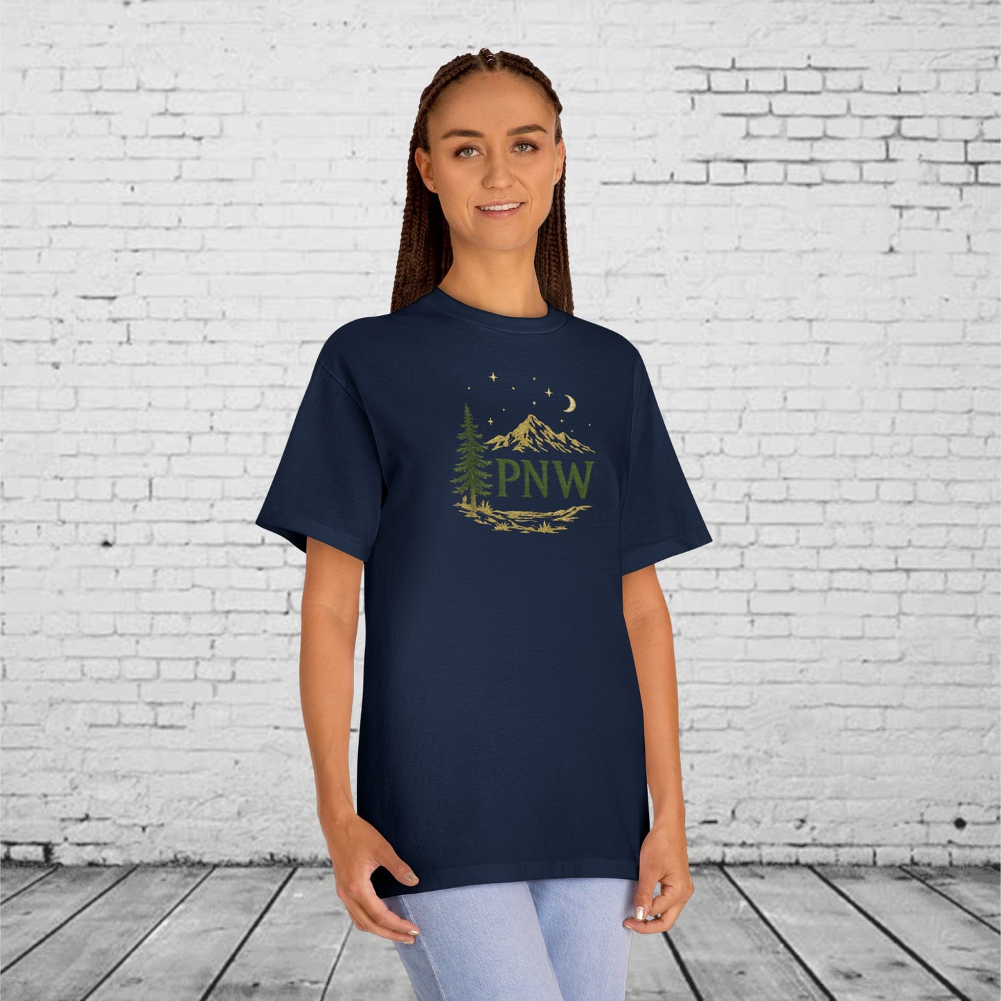 PNW Mountain & Pine Tree Tee | Pacific Northwest Sasquatch Adventure Shirt