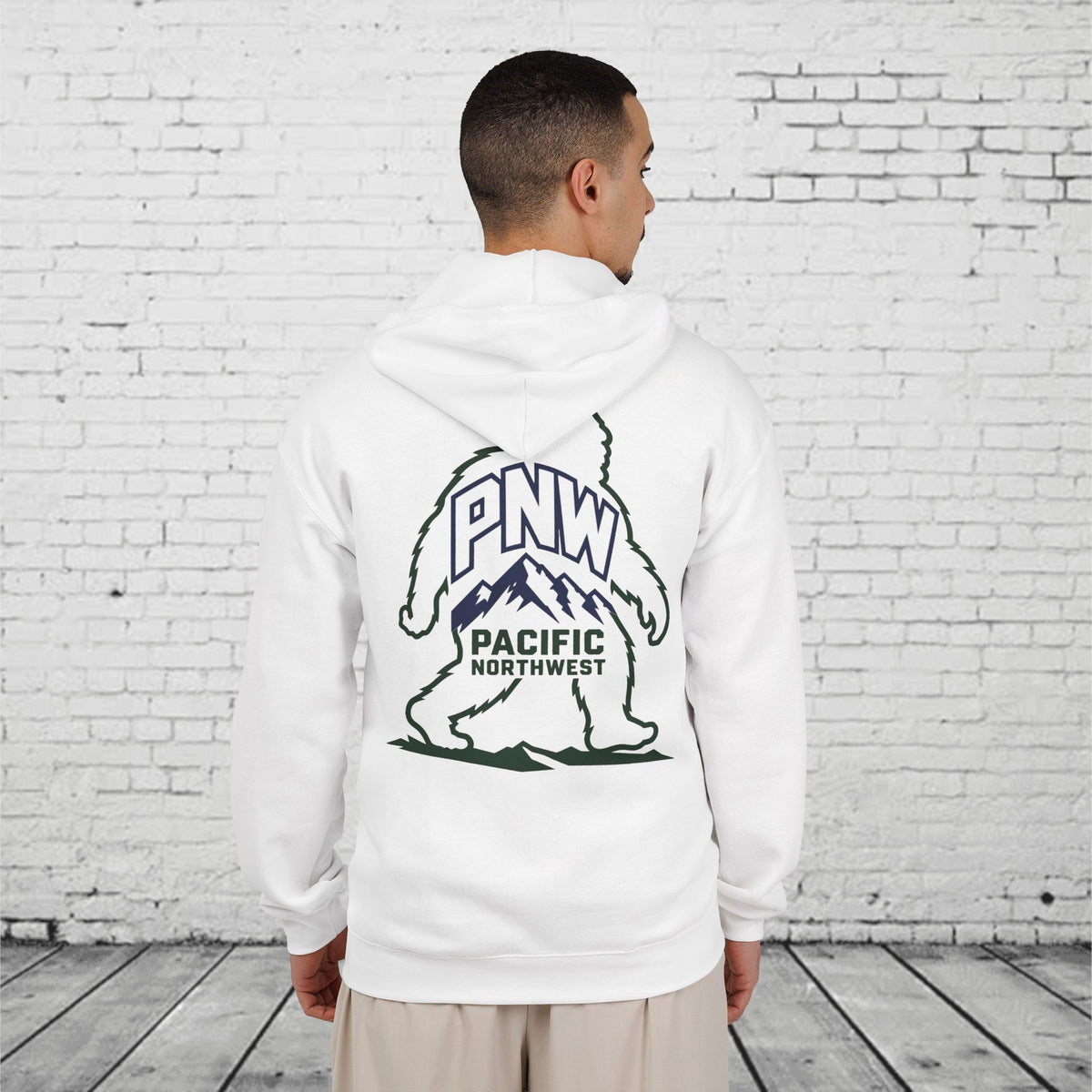 PNW Sasquatch Full Zip Hoodie – Pacific Northwest Bigfoot Mountain Graphic Sweatshirt