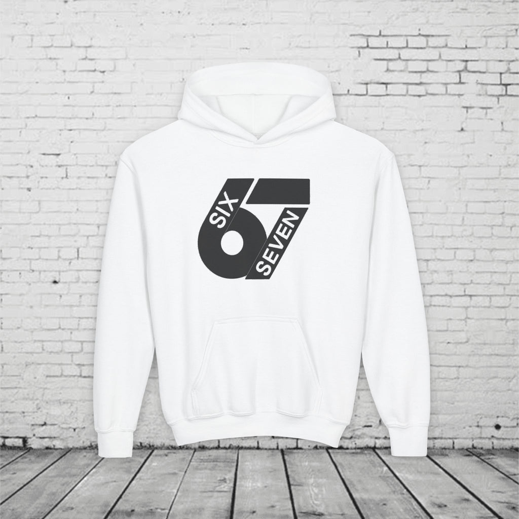 Kids 6 7 Hoodie | Modern Bold Number Graphic | SIX SEVEN Minimalist Hoodie for Boys Girls | Birthday Gift | Cool Number Shirt Style