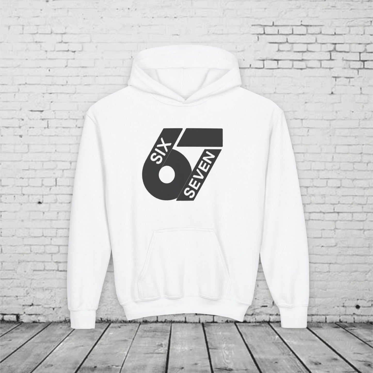 Kids 6 7 Hoodie | Modern Bold Number Graphic | SIX SEVEN Minimalist Hoodie for Boys Girls | Birthday Gift | Cool Number Shirt Style
