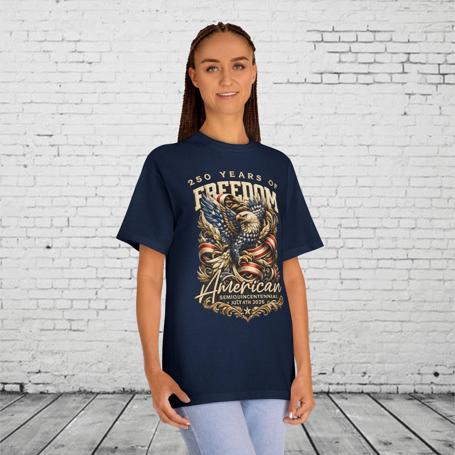 250 Years of Freedom American Eagle Tee | Patriotic July 4th 2026 Semiquincentennial Unisex T-Shirt