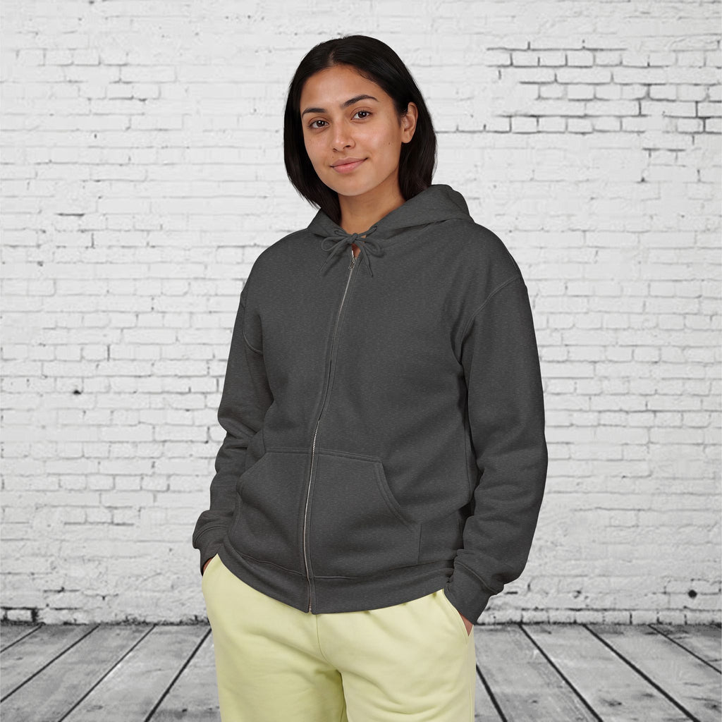 Pacific Northwest Wilderness Full-Zip Hoodie – PNW Mountain Elk Forest Back Graphic
