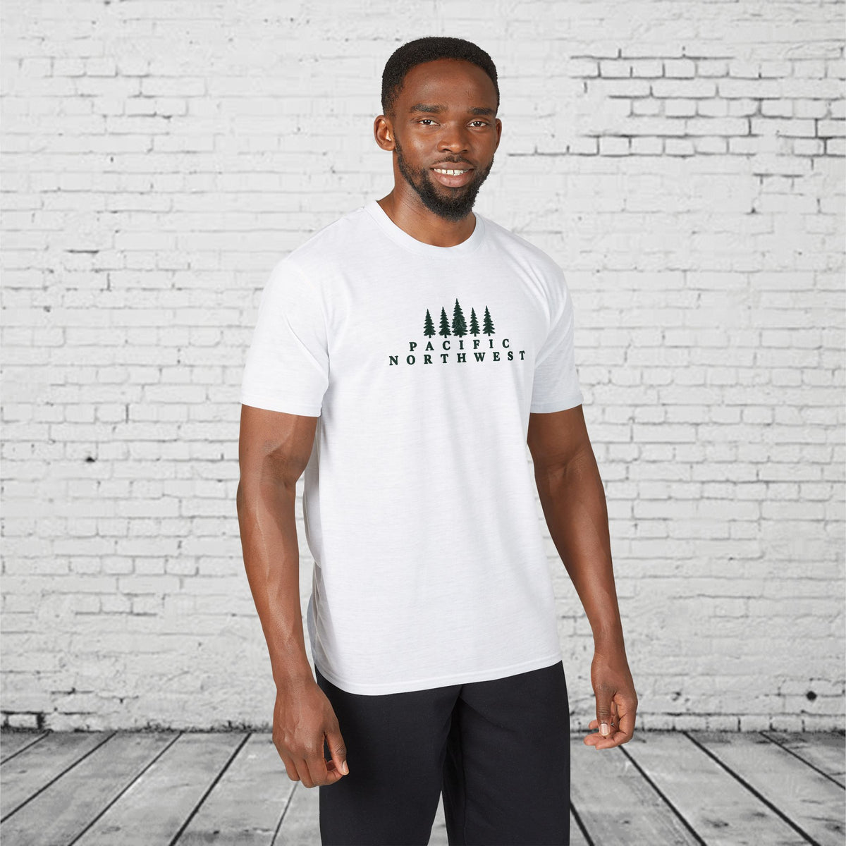 Pacific Northwest Evergreen Sasquatch T-Shirt – Minimalist PNW Forest Tee