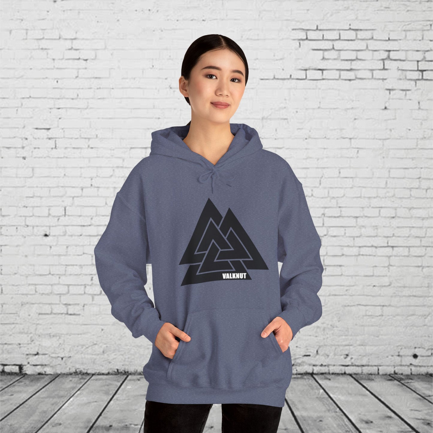 Valknut Symbol Hoodie | Norse Mythology Ancient Knot Design | Viking Rune Graphic Sweatshirt