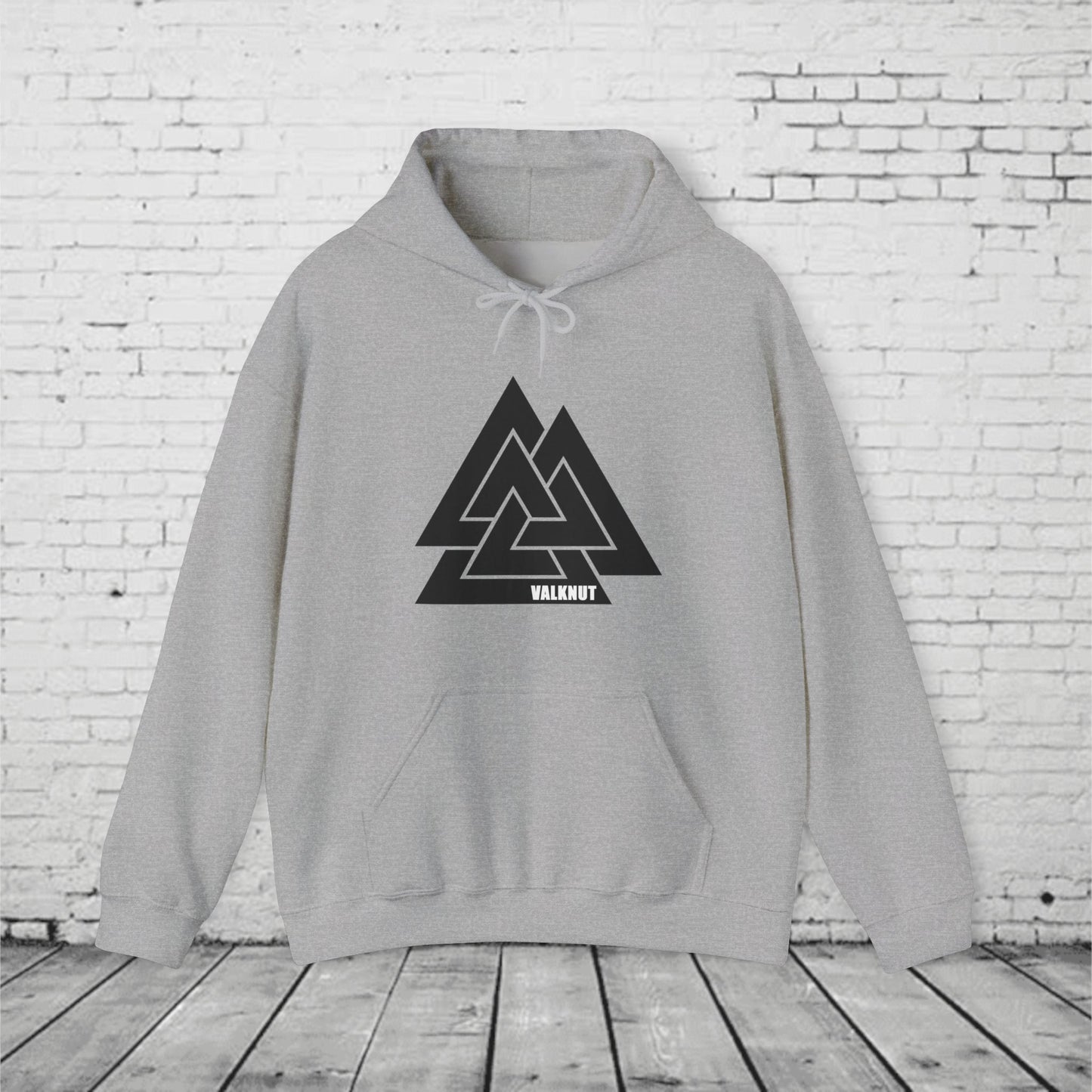 Valknut Symbol Hoodie | Norse Mythology Ancient Knot Design | Viking Rune Graphic Sweatshirt