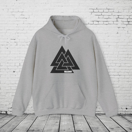 Valknut Symbol Hoodie | Norse Mythology Ancient Knot Design | Viking Rune Graphic Sweatshirt
