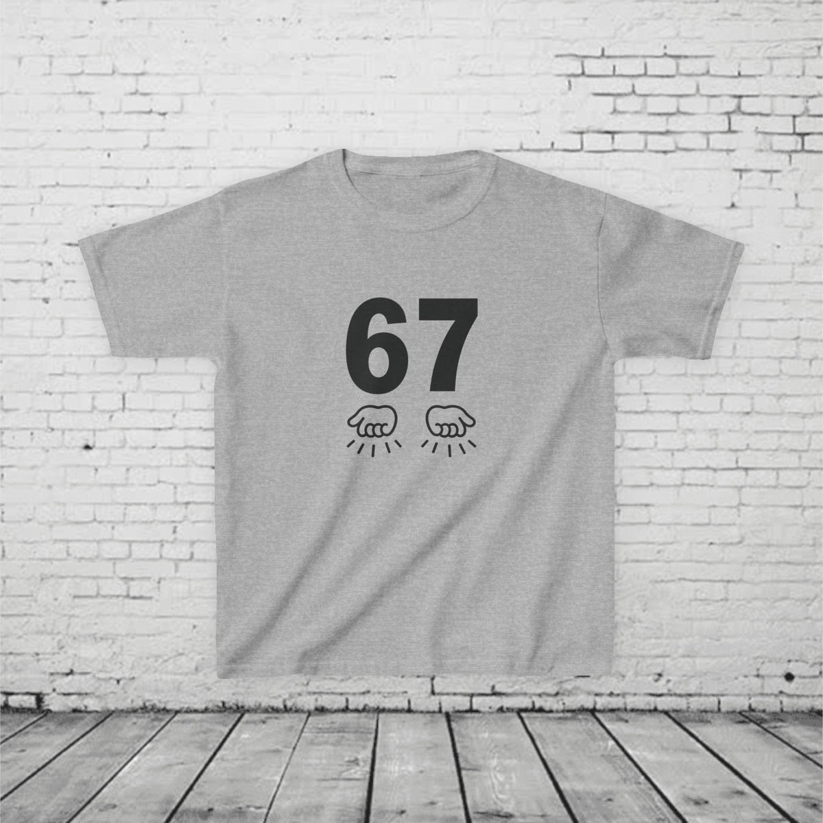 6 7 Kids T-Shirt Meme | Viral 67 Trend Hand Motion Graphic | Funny Youth Streetwear Tee | Slang Shirt for Boys & Girls